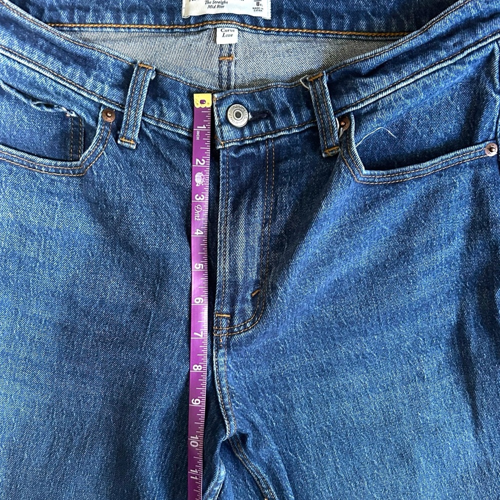 Abercrombie & Fitch The Straight Mid Rise Curve Love Denim Sz 28 extra long - Picture 9 of 14